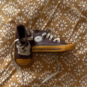 Converse Kids High-Top Sneakers — Brown and Yellow
